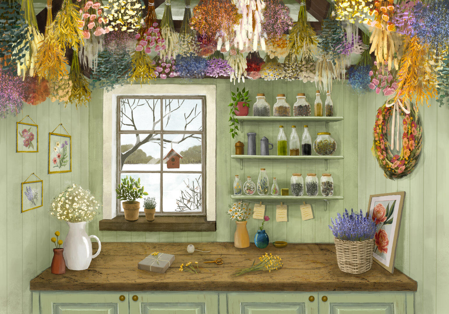 Dried Flowers in the Winter