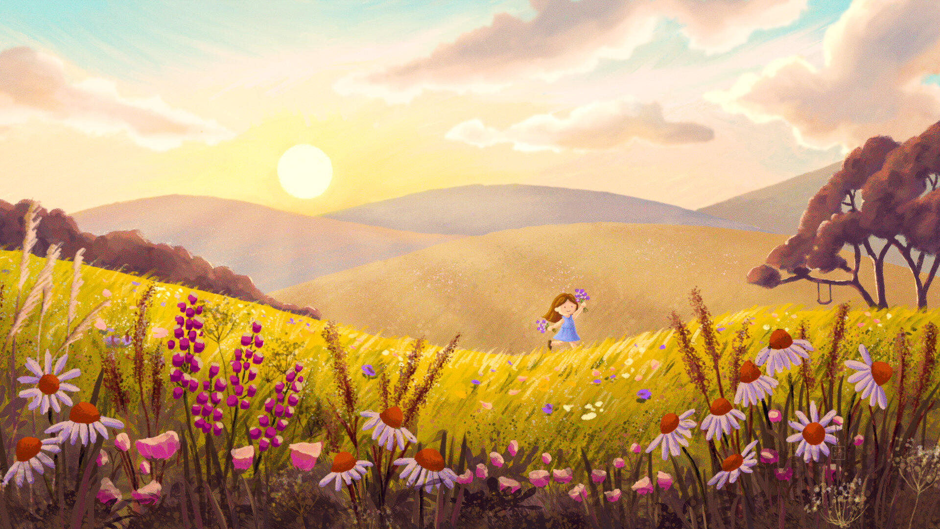 Joyful Meadows at Golden Hour