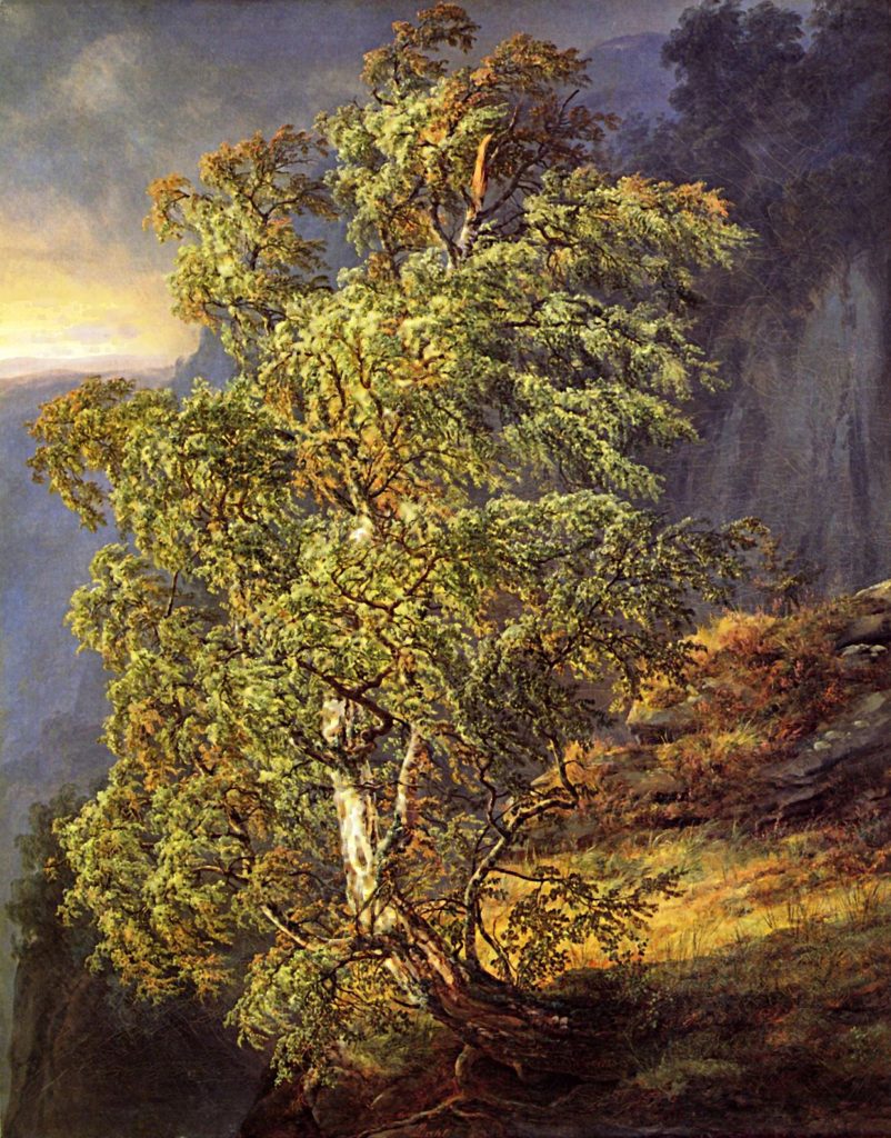 painting of tree in the wind