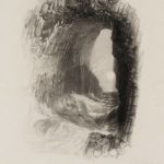 etching of a cave